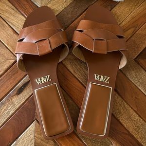 ZARA Brown flat sandals